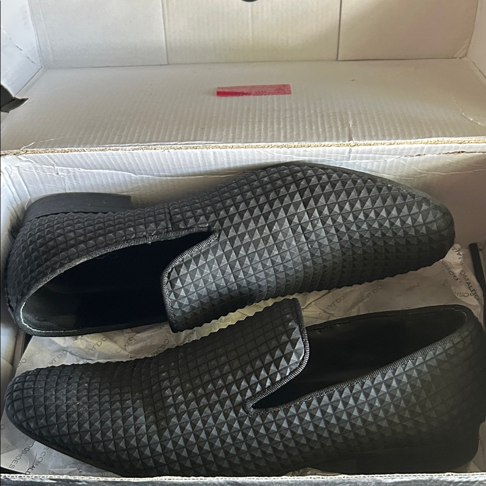 Aldo Black Textured Loafers